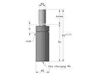 Ready BE Series 7 Millimeter (mm) Stroke Length and 15.2 Millimeter (mm) Housing Outside Diameter (D) Extra Compact Nitrogen Gas (N<sub>2</sub>) Spring