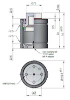 Ready CE-11800 Series Sub Compact Gas Spring, 10 mm Stroke