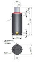 Ready CE-1800 Series Sub Compact Gas Spring, 6 mm Stroke