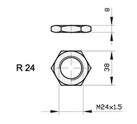 Ready R Series 10 Millimeter (mm) Stroke Length and 20 Dekanewton (daN) Fully Open Force Threaded Line Nitrogen Gas (N<sub>2</sub>) Spring - 2